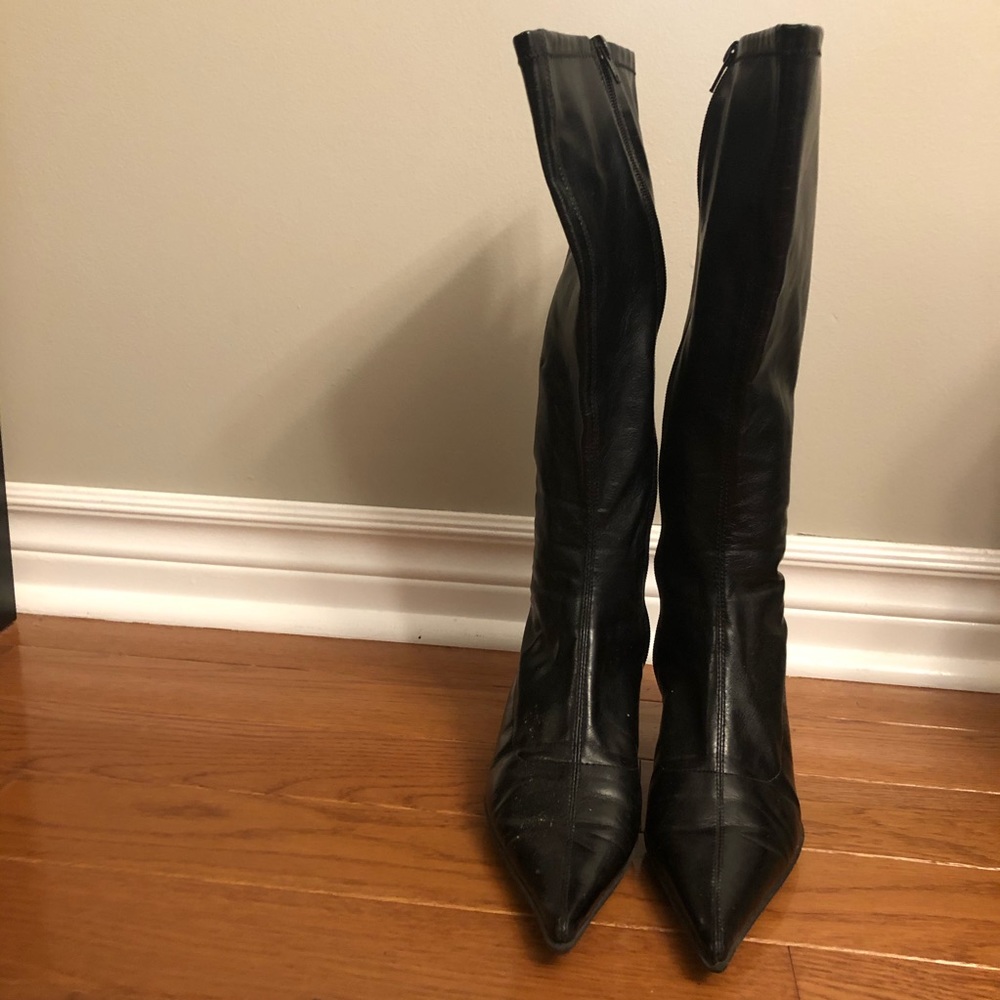 Elle Black Leather Boots